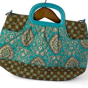 Vera Bradley Women’s‎ Quilted Tote Bag Medium Turquoise Paisley Cotton
